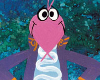 Fig.1: Med Bennys rejse ned i badekarrets fantastiske verden, hvor han bl.a. træffer på den forfængelige Hummerdreng (billedet), funderede Jannik Hastrup og Flemming Quist Møller en tradition for dansk animation med en brod.