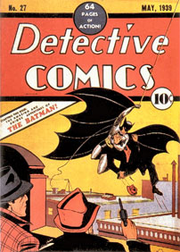 Fig. 1: Coveret på Detective Comics vol. 27 fra maj 1939, hvor The Bat Man havde sin første optræden.