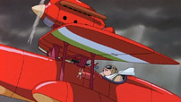 Fig. 10: Porco Rosso udspiller sig mellem de de to verdenskrige, hvor fascismen er på fremmarch i Italien og har direkte indvirkning på titelkarakterens fysiske fremtoning. Hans motto er da også meget sigende: “I’d rather be a pig than a fascist.”