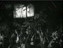 Fig. 11. De vilde har svært ved at se forskel på en projiceret og en virkelig skovbrand.