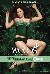 Fig. 9. Weeds (2005-). Mary-Louise Parker spiller en kvinde, der har mistet sin mand og må sælge pot, for at klare sig økonomisk.