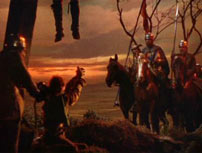 Fig. 5: Der er knald på farverne i Curtiz’ The Adventures of Robin Hood. Allerede på manuskriptstadiet sikrede mr. Warner sig, at farverne kom til at spille en fremtrædende rolle i filmen.
