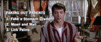 Fig. 1: Faking Out Parents. Ferris Bueller (Matthew Broderick) instruerer tilskueren i at pjække.