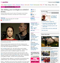 Fig. 1: Tv-drama med undertekster som nyhed i The Guardian.