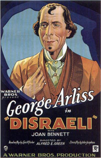 Fig. 10: George Arliss stars as the former British Prime Minister Benjamin Disraeli in the 1929 Warner Bros. film Disraeli, which is known today as an early political biopic. The film, however, was never produced and sold using that nomenclature.