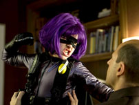 Fig. 15: Flere selvbevidste og selvironiske superhelte-film er dukket op de senere år, hvilket også kan være en indikator for, at genren synger på sidste vers. Her Hit Girl fra superhelte-pastichen Kick-Ass fra 2012.