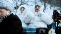 Fig. 6: Ceausescu og hans kone Elena på slædetur.