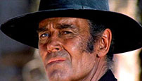 Fig. 8: ”Parli italiano?” Den ærkeamerikanske filmstjerne Henry Fonda måtte finde sig i at få  lagt italienske ord i munden, når Once  Upon A Time In The West blev vist i hjemlandet Italien.