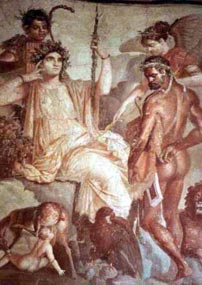 Fig. 2. Ligesom Fresco-traditionens overfyldte lærreder kendetegnes den klassiske Hollywoodfilm ved et såkaldt kompakt lydbillede, ideelt set uden auditive tomrum. Billedet her er det romerske Fresco-maleri Herkules og Telepus. Kilde: Michaels D. Gunther: www.art-and-archaeology.com.