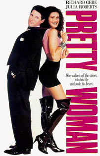 Fig. 4. Pretty Woman (1990) gik oprindelig under en anden og mindre indbydende titel. Dens originale titel,,000, refererede til dét beløb, som forretningsmanden Edward (Richard Gere) tilbyder den prostituerede Vivian (Julia Roberts). Med inspiration fra filmens gennemgående hit, skrevet af Roy Orbison, ændredes titlen til Pretty Woman, og filmens box office oversteg snart 0,000 (jf. Smith 1998, s.206).